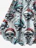 Plus Size Christmas Hat Light Skulls Candy Snowflake Print Tank Dress -  
