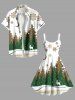 Robe débardeur grande taille à imprimé sapin de Noël, flocon de neige, lune et élan - Blanc S