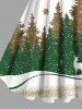 Plus Size Christmas Tree Snowflake Moon Elk Print Tank Dress -  
