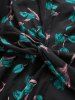 Robe en mousseline à imprimé floral grande taille, volants, décolleté cache-cœur et ourlet tulipe - Vert profond 1X | US 14-16