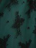 Plus Size Flower Embroidery Lace Patchwork Lace-up A Line Dress -  