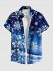 Christmas Snowflake Flower Branch Ombre Sky Print Plus Size Matching Outfit For Couples -  