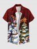 Tenue assortie grande taille pour couple, motif sapin de Noël, boule lumineuse, étoile, bonhomme de neige - Rouge 
