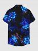 Flowers Leaf Glitter 3D Print Plus Size Matching Hawaii Beach Outfit For Couples -  