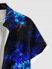 Flowers Leaf Glitter 3D Print Plus Size Matching Hawaii Beach Outfit For Couples -  