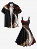 Robe trapèze de Noël grande taille à imprimé pailleté et rayons de lumière - Noir S