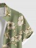 Chemise hawaïenne grande taille à imprimé floral et poches boutonnées pour homme - Vert L