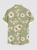 Chemise hawaïenne grande taille à imprimé floral et poches boutonnées pour homme - Vert 5XL