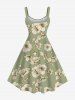 Robe débardeur hawaïenne à imprimé fleurs grande taille - Vert 4X
