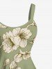 Robe débardeur hawaïenne à imprimé fleurs grande taille - Vert 5X