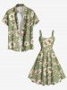 Robe débardeur hawaïenne à imprimé fleurs grande taille - Vert 5X