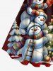 Robe débardeur grande taille à imprimé sapin de Noël, boules, étoiles lumineuses, bonhomme de neige - Rouge 6X