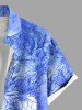 Chemise hawaïenne grande taille à imprimé aquarelle de tournesols et de roses, avec poches et boutons, pour homme - Bleu Ciel XL