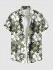 Tenue de plage hawaïenne assortie grande taille à imprimé feuilles et fleurs d'hibiscus pour couples - Vert 