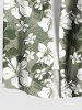 Tenue de plage hawaïenne assortie grande taille à imprimé feuilles et fleurs d'hibiscus pour couples - Vert 