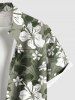 Tenue de plage hawaïenne assortie grande taille à imprimé feuilles et fleurs d'hibiscus pour couples - Vert 