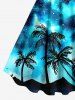 Galaxy Star Coconut Tree Print Plus Size Matching Hawaii Beach Outfit For Couples -  