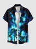 Galaxy Star Coconut Tree Print Plus Size Matching Hawaii Beach Outfit For Couples -  