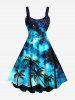 Galaxy Star Coconut Tree Print Plus Size Matching Hawaii Beach Outfit For Couples -  