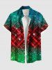 Christmas Plaid Star Sparkling Sequin Glitter 3D Print Plus Size Matching Outfit For Couples -  