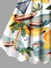 Plus Size Coconut Tree Seascape Bird Print Hawaii A Line Dress -  