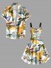 Plus Size Coconut Tree Seascape Bird Print Hawaii A Line Dress -  