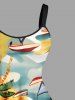 Plus Size Coconut Tree Seascape Bird Print Hawaii A Line Dress -  