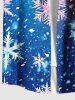 Plus Size Ombre Christmas Snowflake Print Button Pocket Shirt For Men -  