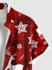 Chemise de Noël grande taille à carreaux et imprimé fleurs d'élan avec poches boutonnées pour homme - Rouge 6XL