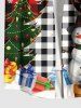 Chemise grande taille à imprimé écossais, sapin de Noël, bonhomme de neige, flocon de neige, boutons et poche pour homme - Rouge 4XL