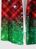 Chemise de Noël grande taille à carreaux, étoiles, paillettes scintillantes, imprimé 3D, boutons et poches pour homme - Vert S