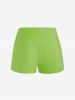 Maillot de bain tankini grande taille à imprimé cachemire bohème avec shorty - Émeraude L | US 12