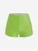 Maillot de bain tankini grande taille à imprimé cachemire bohème avec shorty - Émeraude L | US 12