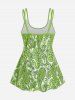 Maillot de bain tankini grande taille à imprimé cachemire bohème avec shorty - Émeraude L | US 12