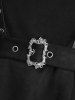 Plus Size Grommets Lace-up Lace Trim Ruffles Asymmetrical Dress With Belt -  