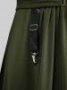 Plus Size Lace Up Grommets Ruffles Asymmetrical Hem Off The Shoulder Flare Sleeves Dress -  