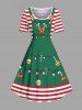 Christmas Light Candy Bowknot Stripes Print Plus Size Matching Outfit For Couples -  