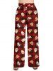 Pantalon à carreaux à cordon de serrage pour femme grande taille, motif chien mignon, pour Noël - Rouge XS