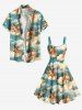 Plus Size Cloud Sky Cupid Print Hawaii A Line Tank Dress -  