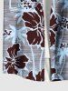 Chemise hawaïenne grande taille à imprimé cocotier et fleurs d'hibiscus pour homme - Bleu Poudre 6XL