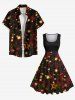 Plus Size Christmas Light Star Glitter 3D Print 1950s Vintage Dress -  