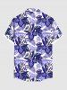 Chemise hawaïenne grande taille à imprimé fleurs et feuilles tropicales, avec poches et boutons, pour homme - Pourpre  S