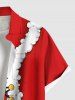 Costume de Père Noël grande taille, chemise à lacets avec boutons et poche, imprimé 3D, pour homme - Rouge S