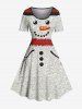 Christmas Snowman Striped Print Plus Size Matching Outfit For Couples -  