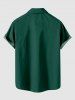Plus Size Christmas Plaid Lace Up Print Button Pocket Shirt For Men -  