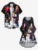 Plus Size Christmas Tree Ball Snowflake Snowman Print Ruched High Low Asymmetric Dress -  