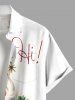 Chemise à poches boutonnées grande taille pour homme, avec imprimé sapin de Noël, Père Noël et lettres. - Vert S