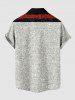 Chemise de Noël grande taille à rayures et poches boutonnées pour homme - Gris Clair M