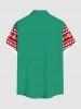 Chemise à boutons et poches à imprimé floral de Noël grande taille pour homme - Vert S