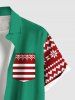 Chemise à boutons et poches à imprimé floral de Noël grande taille pour homme - Vert S